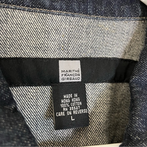 Marithe Francois Girbaud Mens Dark Wash Denim Jean Jacket EUC Size Large L - Picture 3 of 5